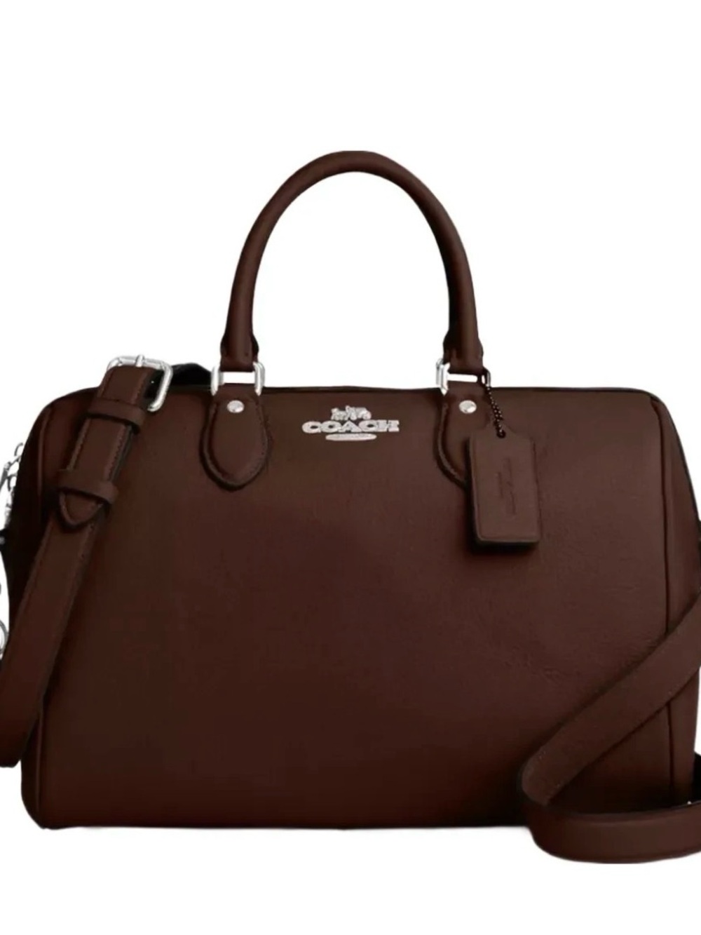 🤎 Coach Rowan Large Satchel Bag in Silver Maple
